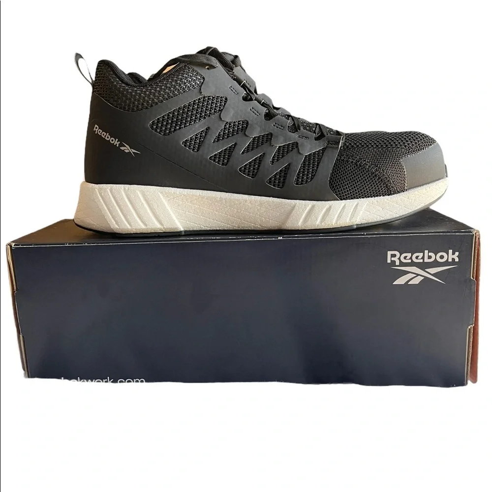 - Reebok work fusion‎ flex wave work compositive toe black/white shoes size…